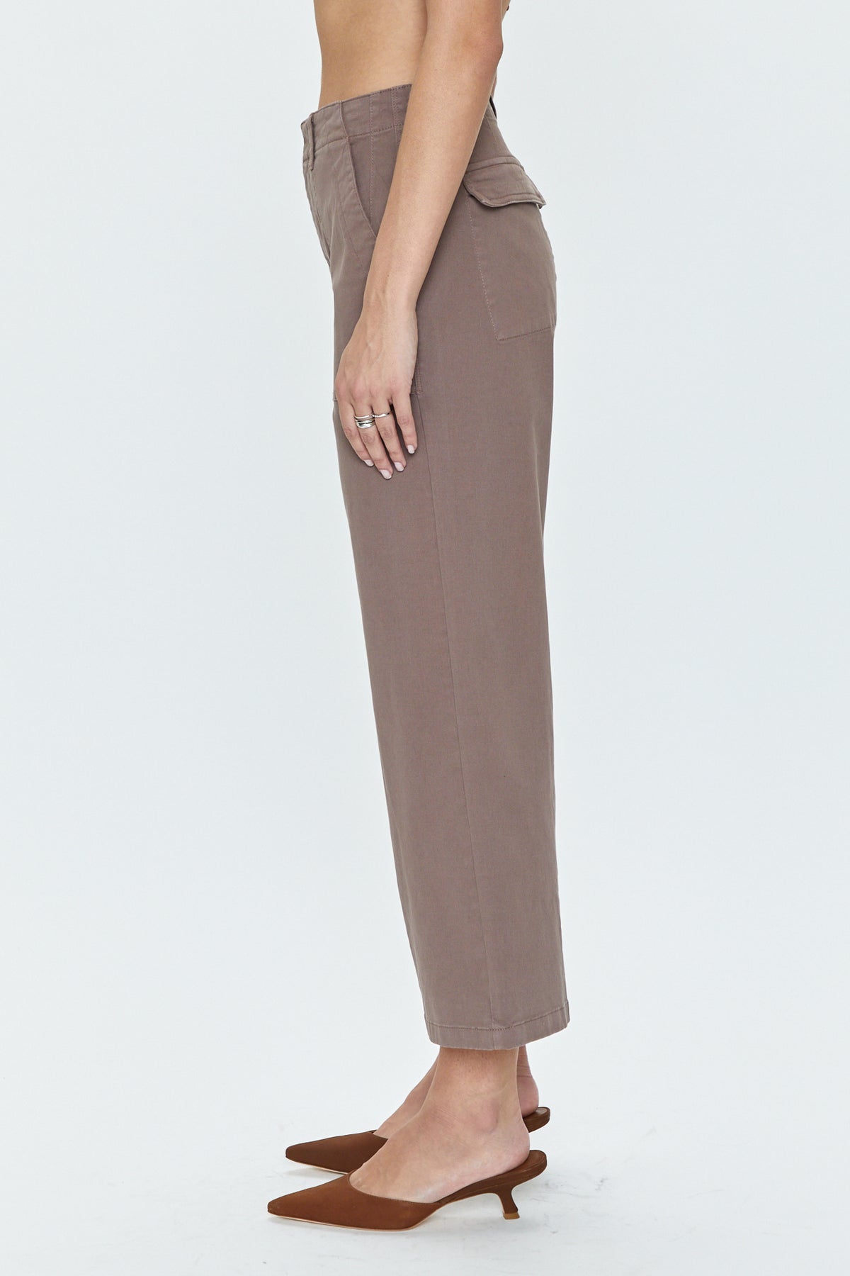 Sophia Wide Leg Utility Ankle - Dark Mushroom
            
              Sale